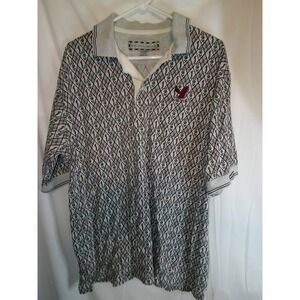 Vintage Nicklaus Golf Polo Shirt Diamond Pattern Eagle Crest Logo Mens XL‎